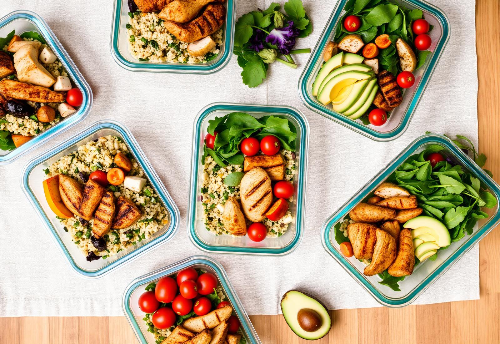 Tuppers de comida saludable preparados para la semana